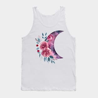 Flowers moon watercolor Tank Top